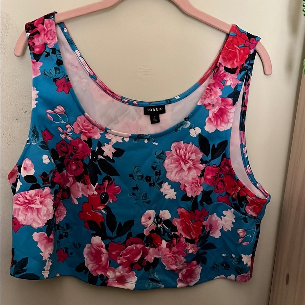 Torrid Women's Floral Blue Tank Top